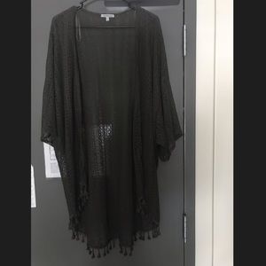 Charlotte Russe detailed Olive Green Kimono